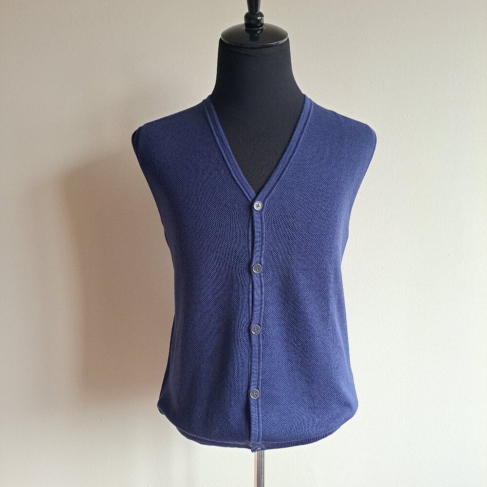 NEW Ferrante Men's 100% Merino Wool Blue Vest Size 54/ XL